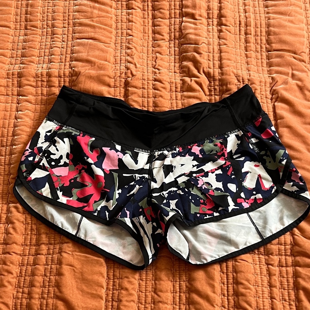 Lululemon Athletica Black and Pink Athletic Shorts